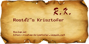 Rostás Krisztofer névjegykártya